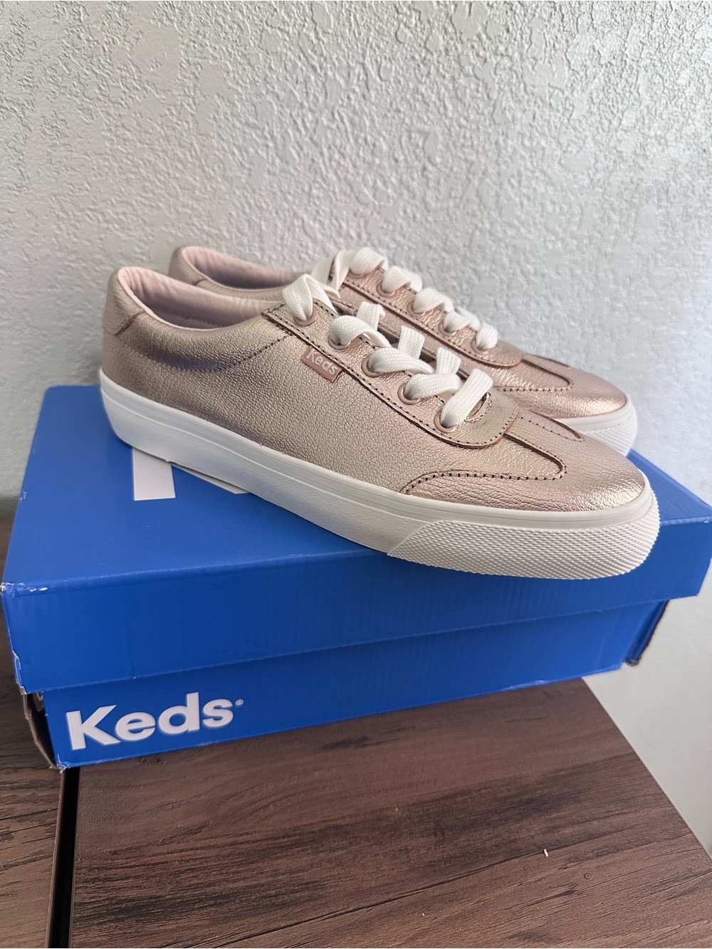 Keds Women’s Metallic Rose Gold Sneakers